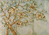 Unknown Artist White Magnolia Triptych painting